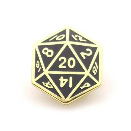 Dungeons & Dragons 20 Sided Die Enamel Pin - 