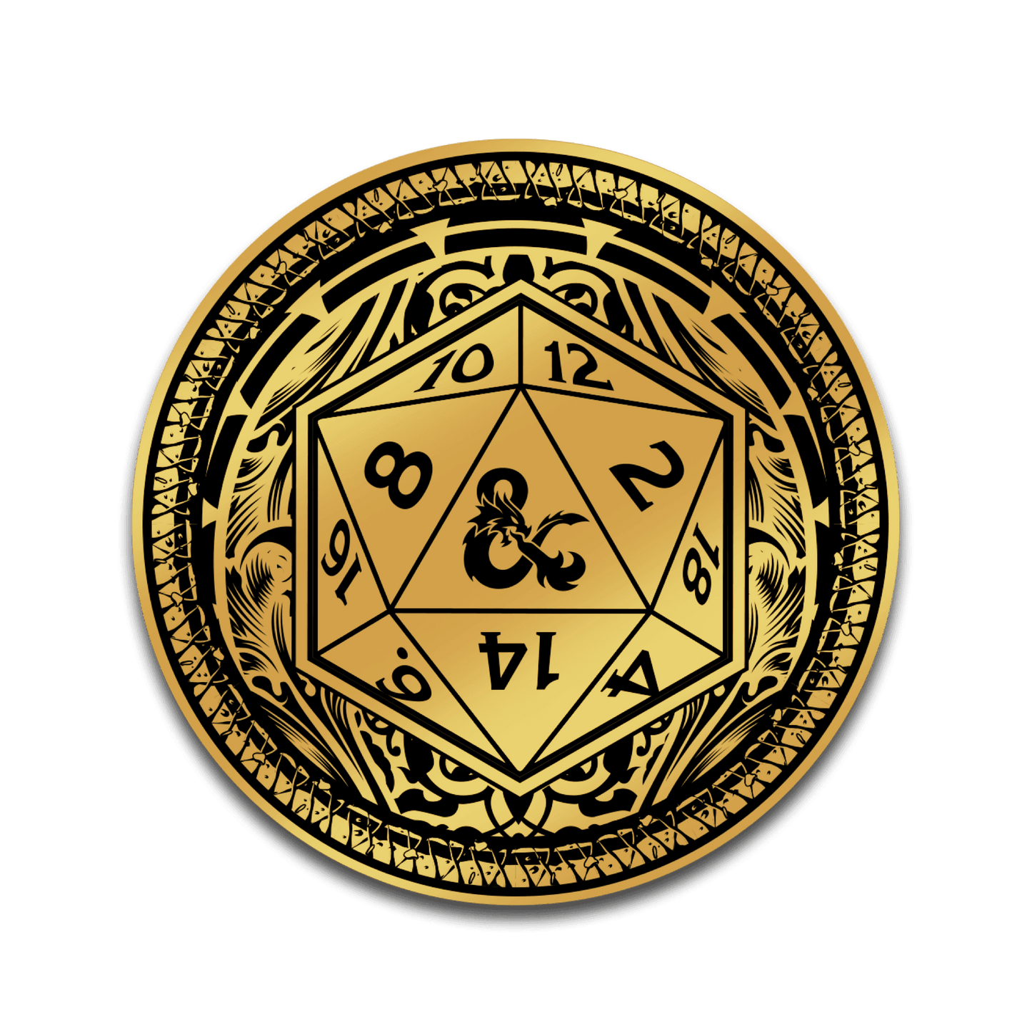 Dungeons & Dragons - Ornate Gold D20 - 