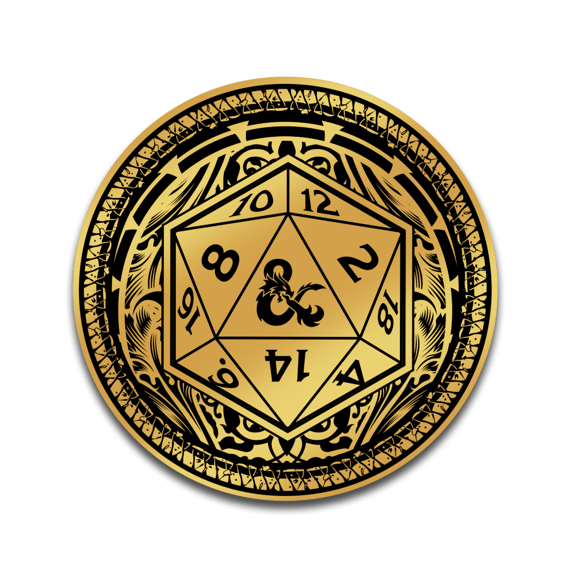Dungeons & Dragons - Ornate Gold D20 - 