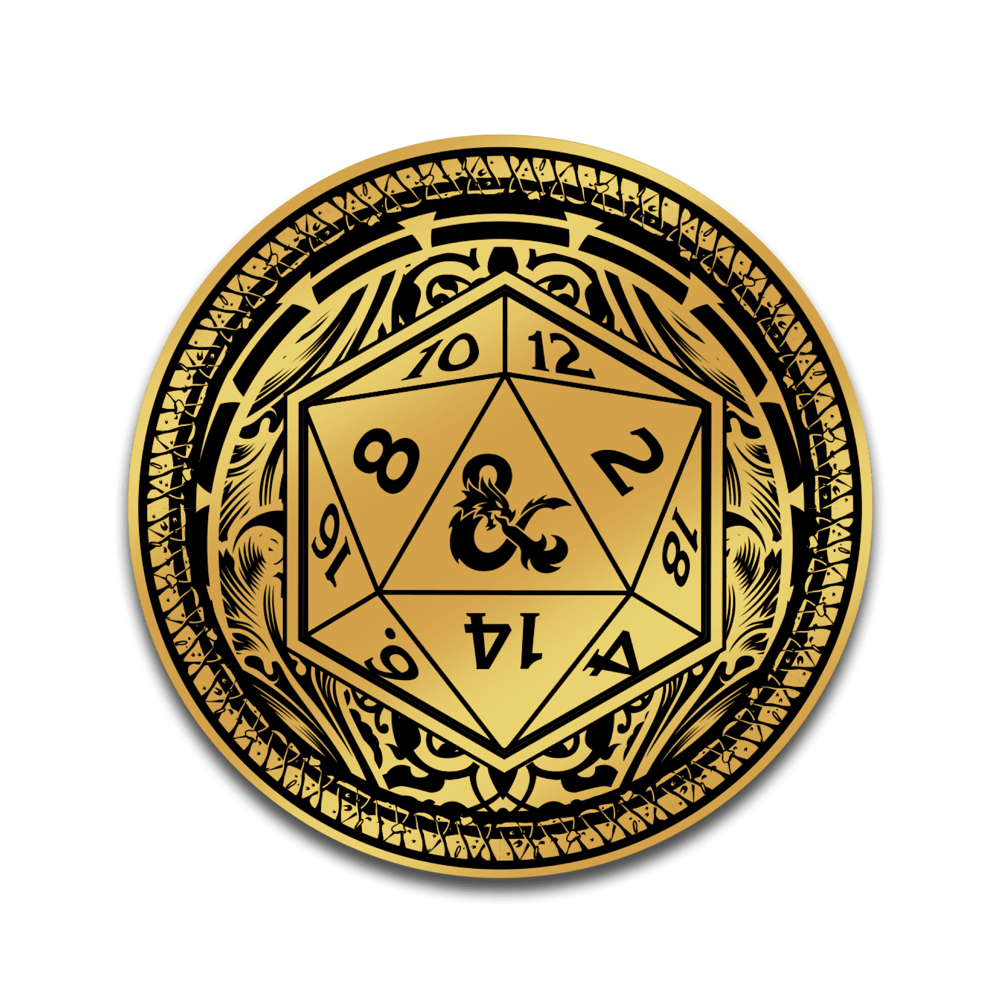 Dungeons & Dragons - Ornate Gold D20 - 