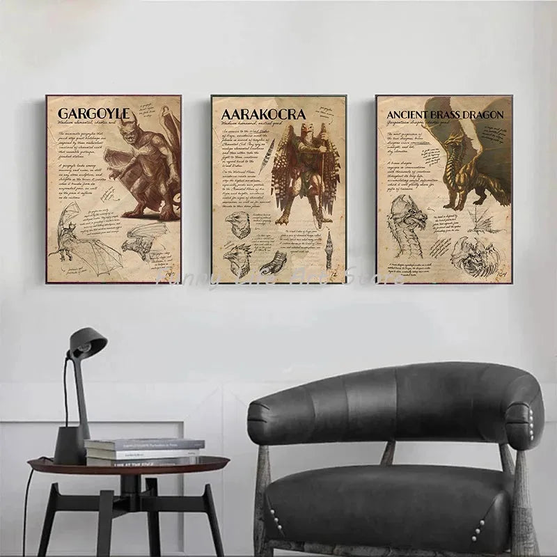 Dungeons & Dragons Posters and Prints Canvas Printing Wall Art Picture for Gaming Room Decor Gift