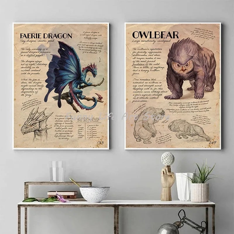 Dungeons & Dragons Posters and Prints Canvas Printing Wall Art Picture for Gaming Room Decor Gift