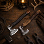 Best Duo Norse & Celtic Engraved Bearded Axe with Leather Sheath