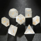 Dwarf Artisan - Opal Gems D&D Dice Set + Gold Numbers