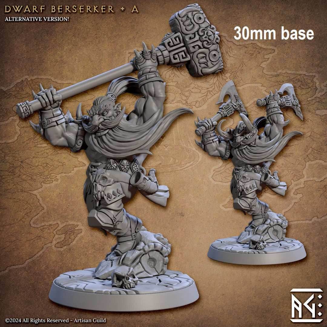 Dwarf Berserker (Base Sculpt A) - With Helmet / 2 Axes