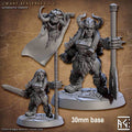 Dwarf Berserker (Base Sculpt E) - With Helmet / Banner / Sword