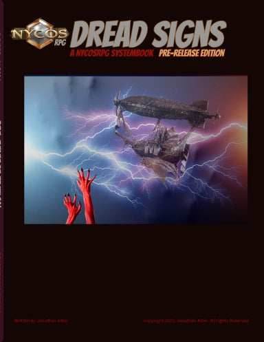 NycosRPG Systembook Dread Signs Prerelease Edition - 