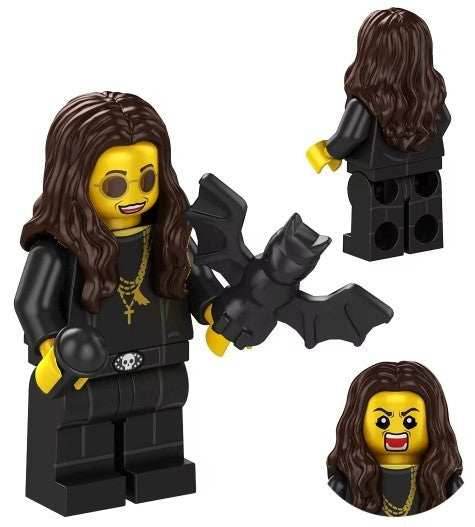Prince of Darkness Rocker Custom Minifig – Metal Legend with Mic & Shades (Fan-Made) - 