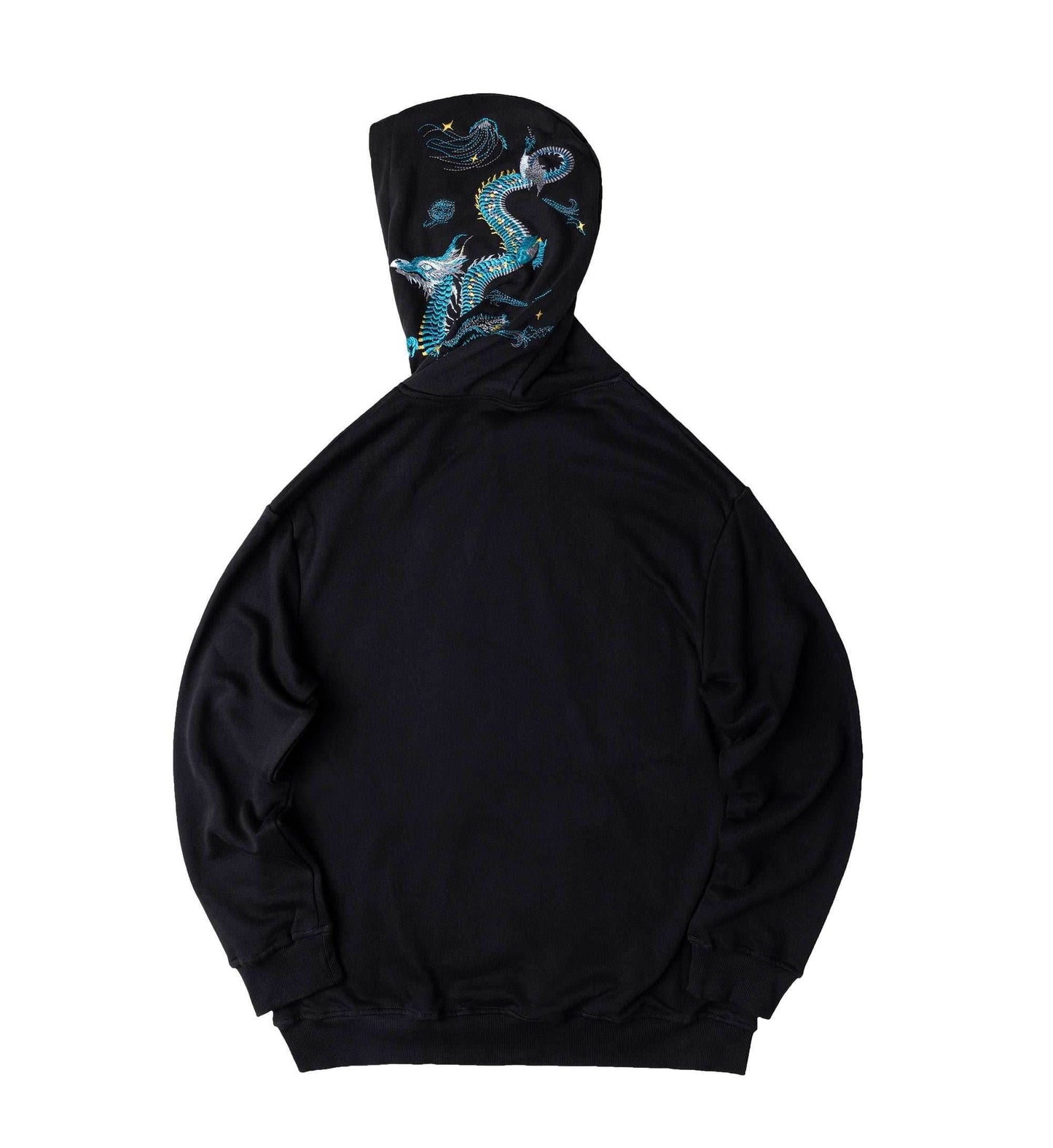 KH9000 Blue Dragon Embroidery Hoodie - Black / S