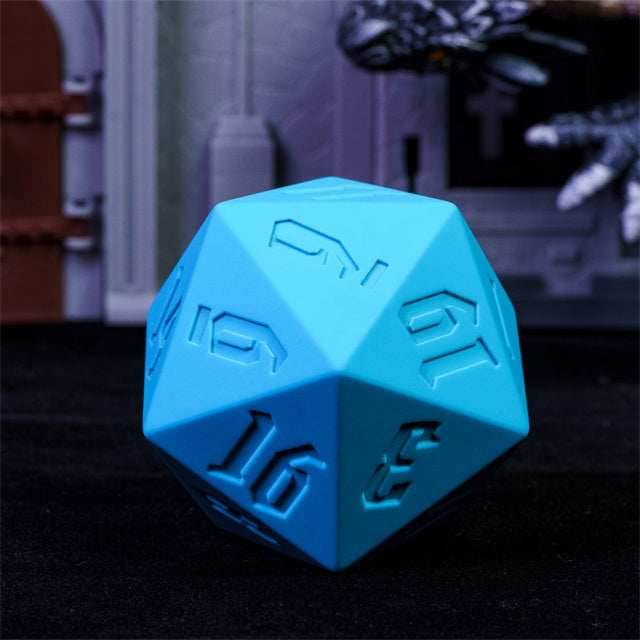 Large Blue Silicone d20 Dice 55mm | RPG Dice Novelty Piece - 