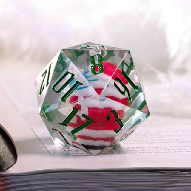 Masked Santa Holiday d20 Dice 33mm Christmas Dice (2021) - 