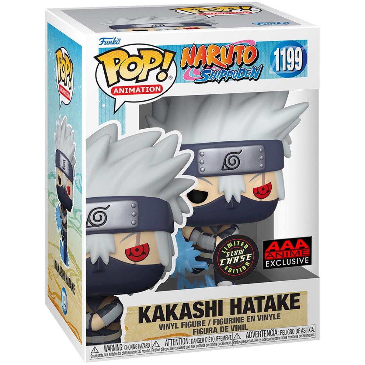 Funko Pop! Naruto Shippuden - Young Kakashi Hatake Chidori GITD Chase AAA Anime Exclusive - 