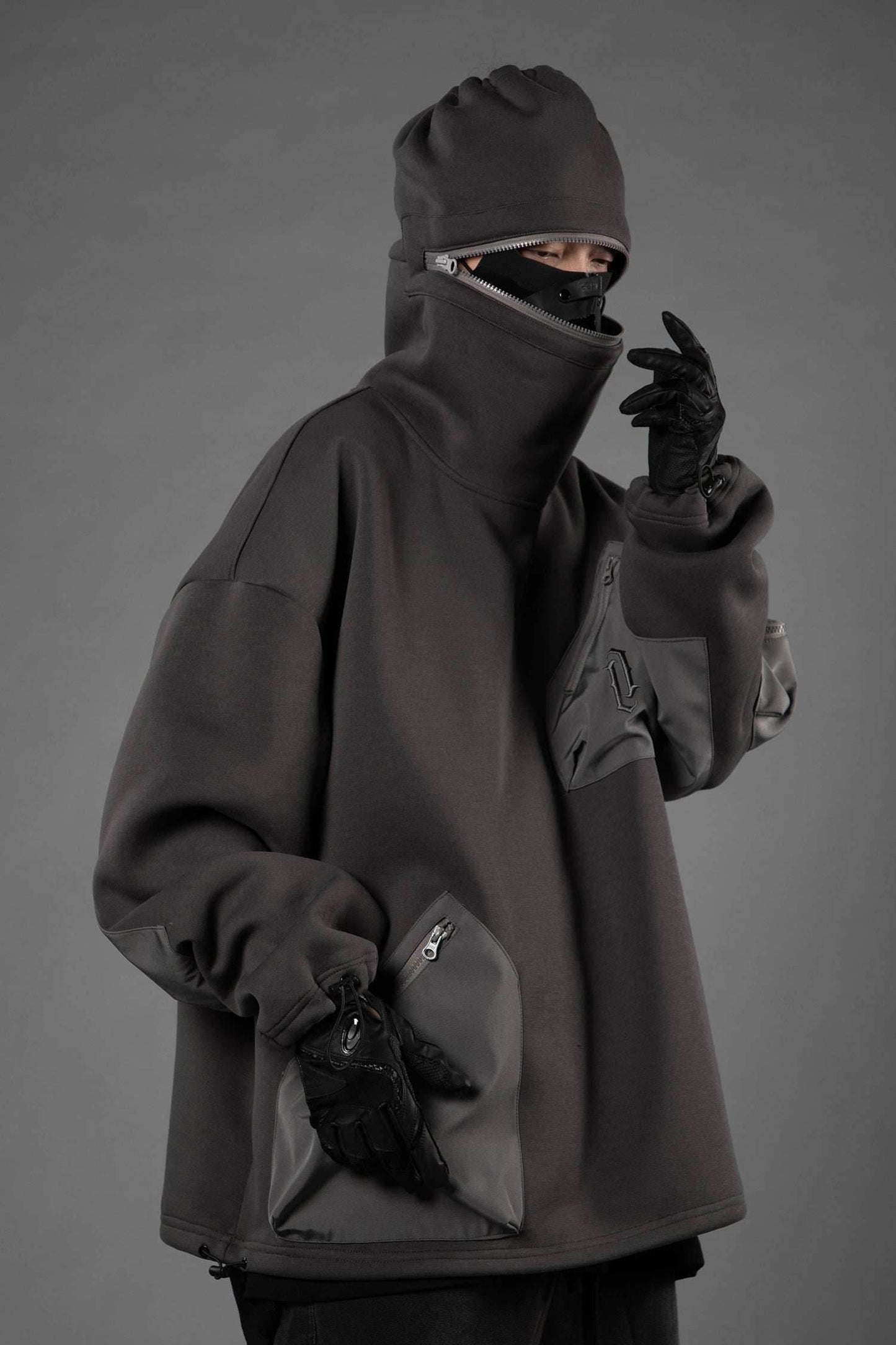 HiH33 Grey Utility Hoodie - Grey / M