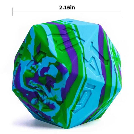 Large Wonderland Blue/Green Silicone d20 Dice 55mm | RPG Dice Novelty Piece - 