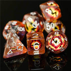 Brown Demon Eye Dragon Eye Dice 7-Dice Set Resin Dungeons and Dragons Dice - 