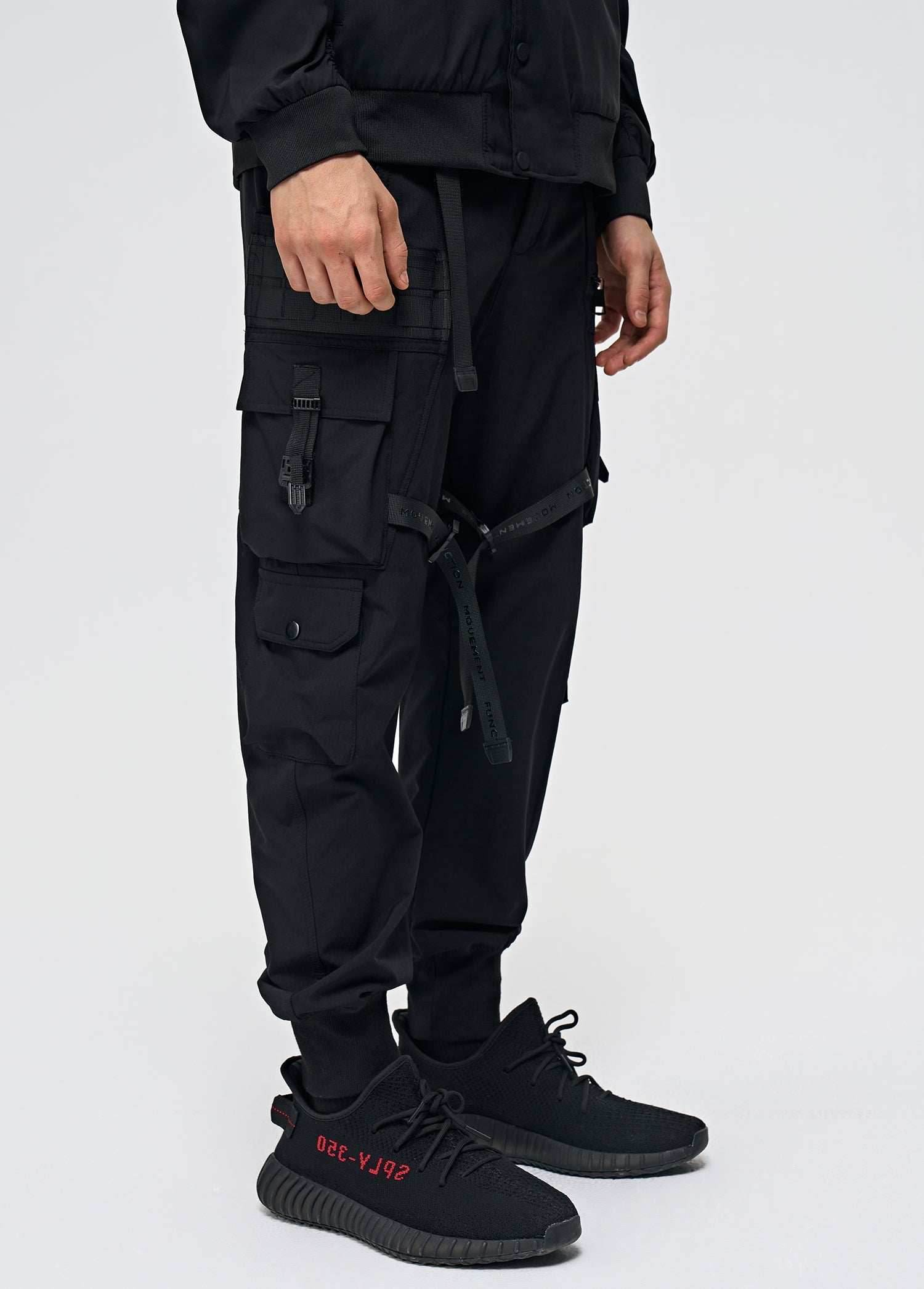 APP172 Black Techwear Pants - Black / S