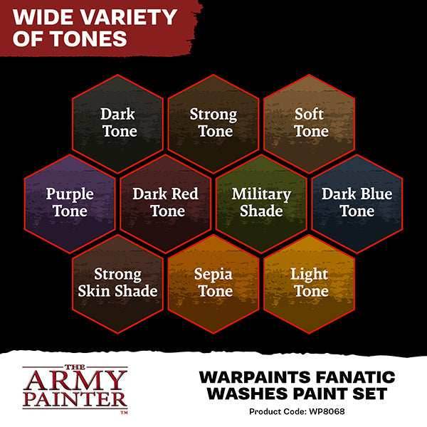 Army Painter Warpaints Fanatic: Washes Paint Set - 