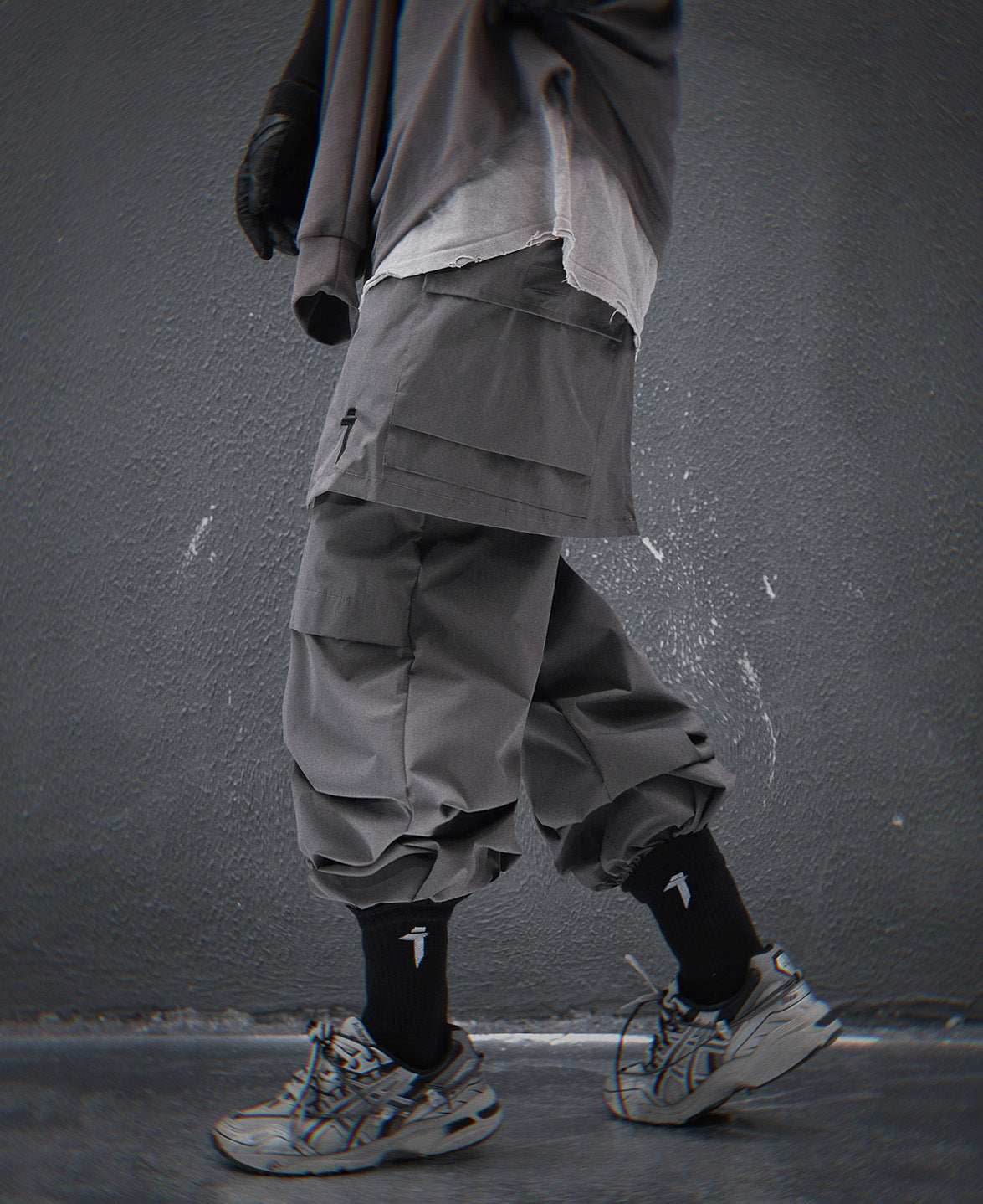 HiP80 Grey Samurai Pants - M