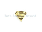 Antique Style Superman Symbol Bead, For 550 Paracord Survival Bracelet, Men's Bracelet Beads, Paracord KeyChain Beads, 17mm, 1pc, sku#Y130