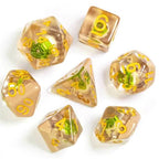 Potted Succulent 7-Dice Set w/Yellow Numbers Dnd Dice Set - 
