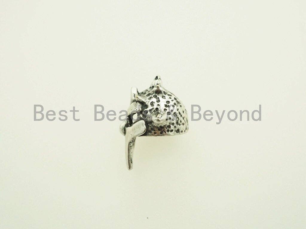 Antique Roman Warrior Helmet Beads, Paracord Survival Bracelet Charms, Lanyard Making Beads, Men's Bracelet DIY Beads, 16x21mm, sku#Y100