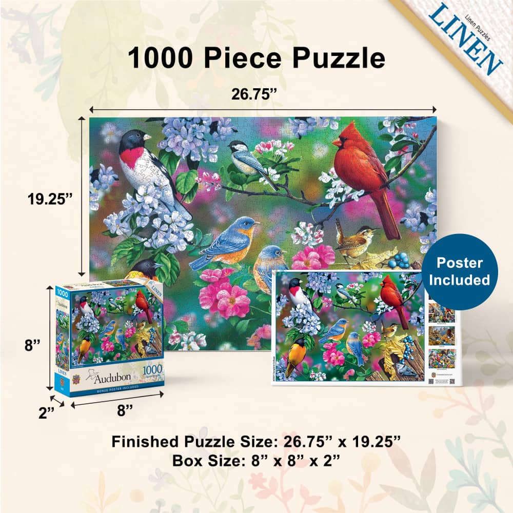 Audubon - Songbird Collage 1000 Piece Jigsaw Puzzle
