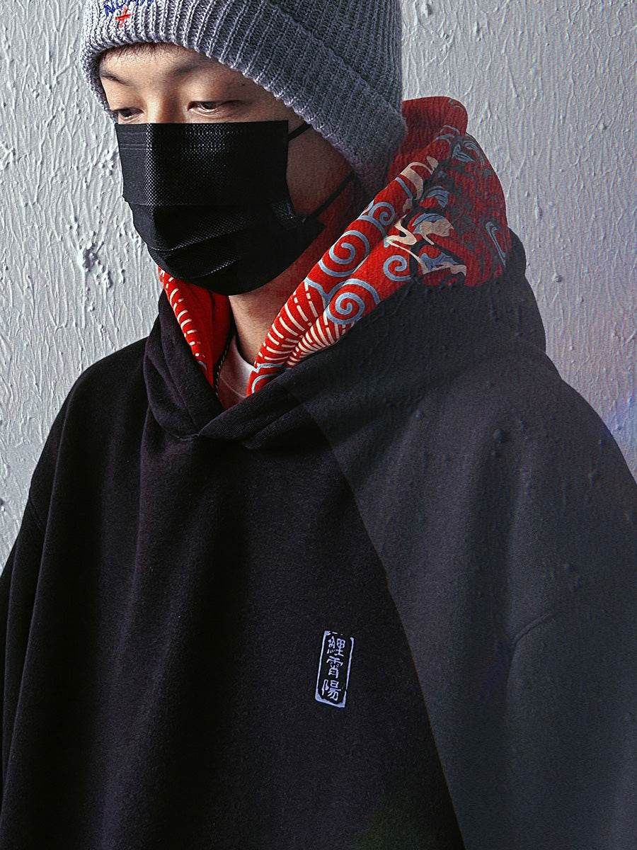 Double Red Dragon Hoodie - Black / M