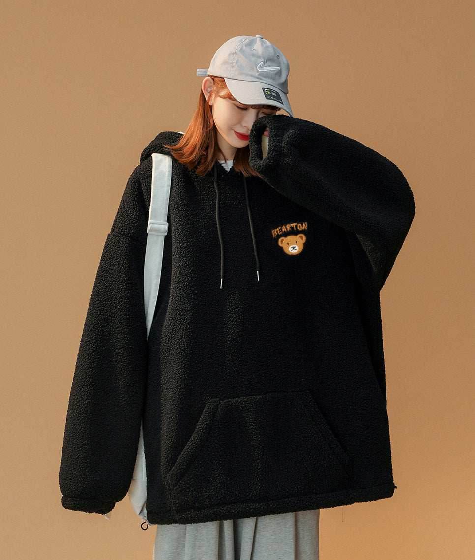 Women's Furry Teddy Bear Hoodie - White / S