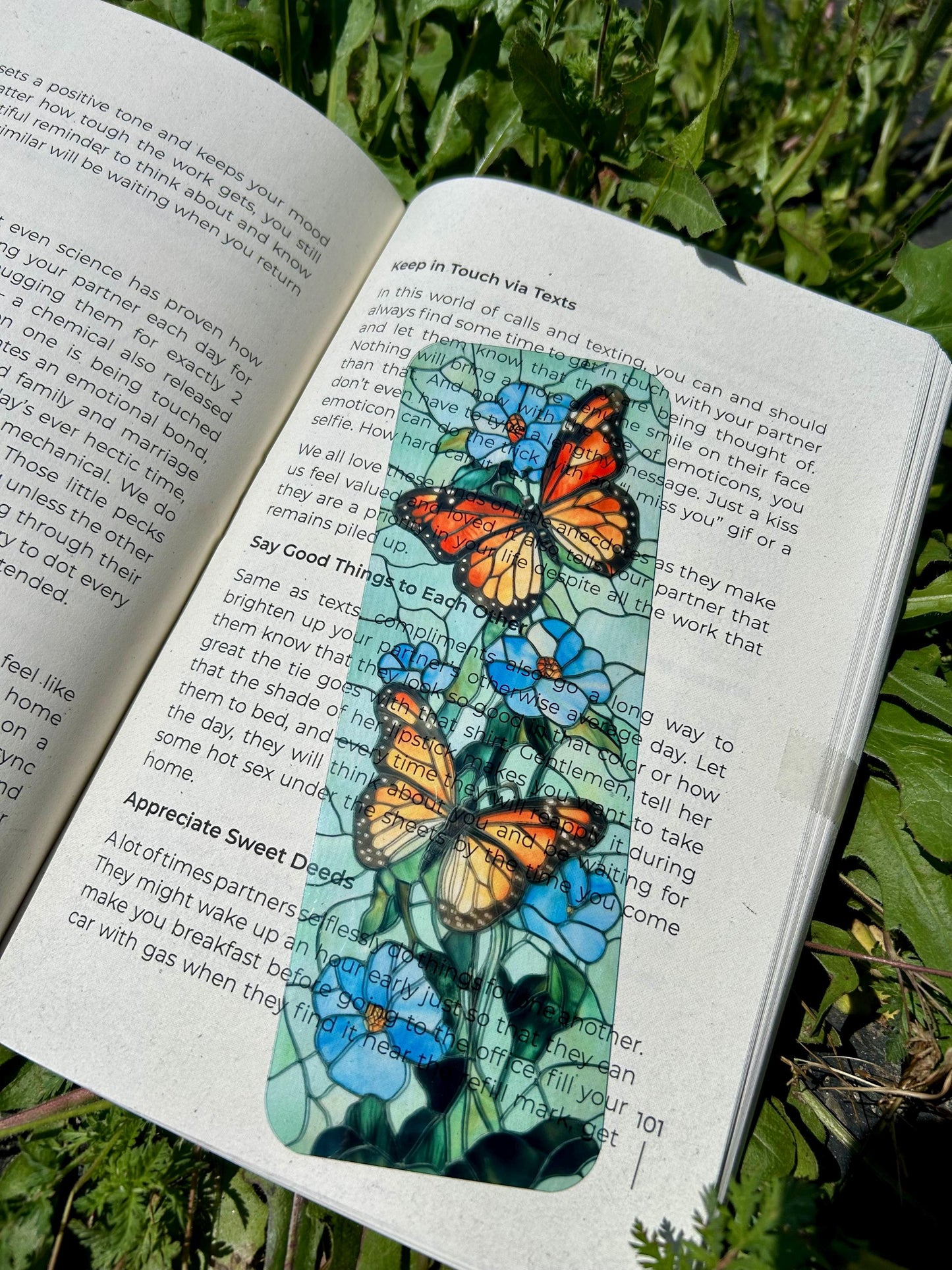 Stained Glass Monarch Butterfly Bookmark - Handmade Stained Glass Art, Unique Gift for Stained Glass Lovers