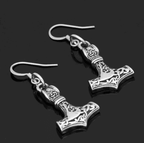 Vikings Mjolnir Stainless Steel Earrings - 
