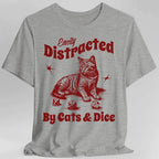 Easily Distracted By Cats & Dice Shirt - Sport Grey / S