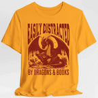 Easily Distracted by Dragons & Books Shirt - Gold / S