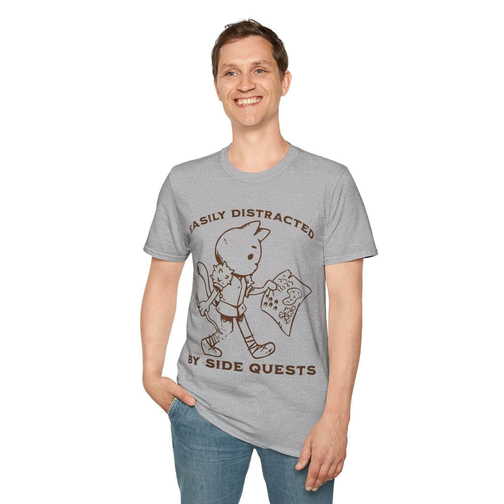 Easily Distracted by Side Quests T-Shirt - Natural / S