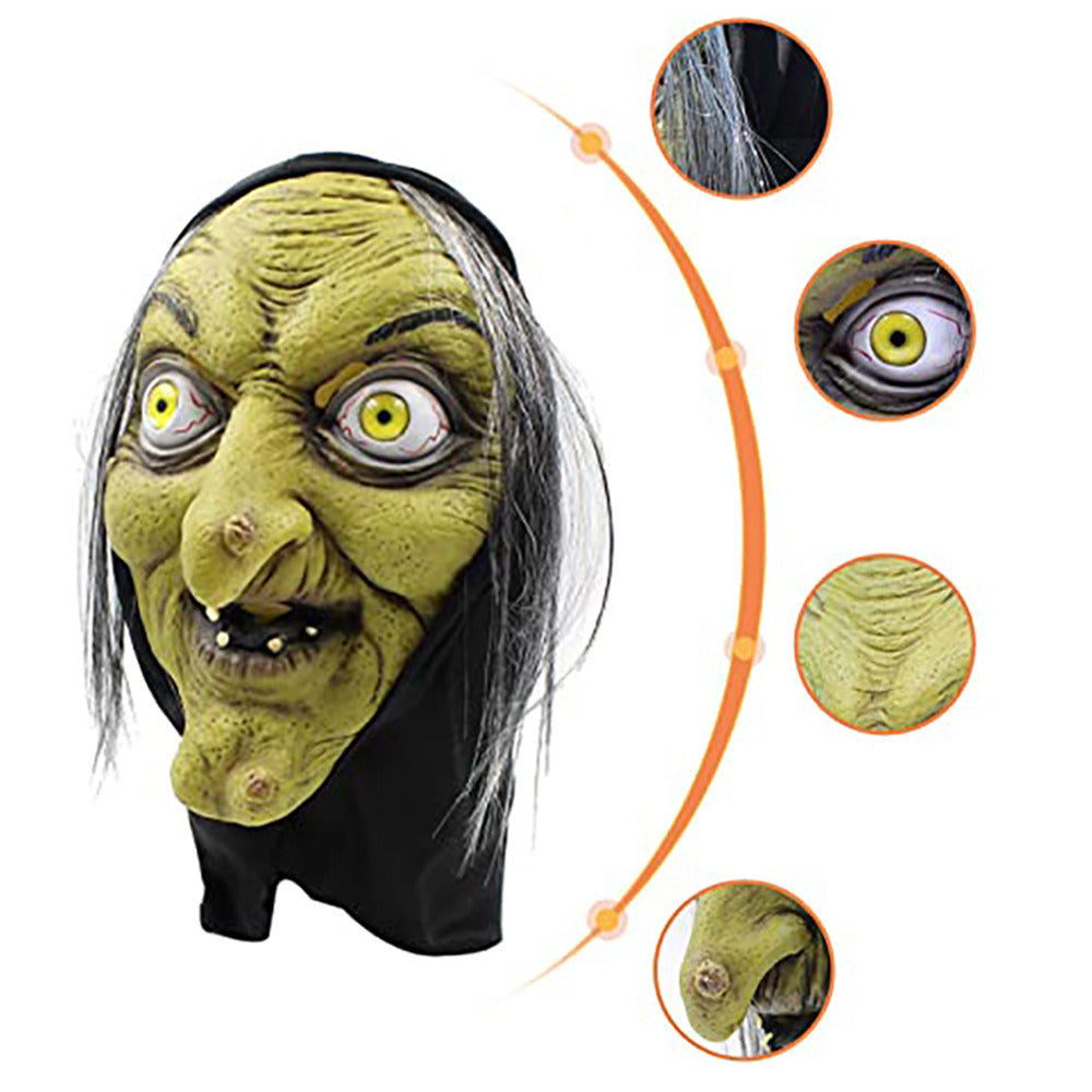 Easter simulation old witch mask female ghost trick scary mask Halloween party scary witch mask