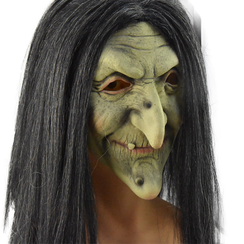 Easter simulation old witch mask female ghost trick scary mask Halloween party scary witch mask