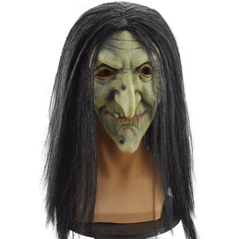 Easter simulation old witch mask female ghost trick scary mask Halloween party scary witch mask