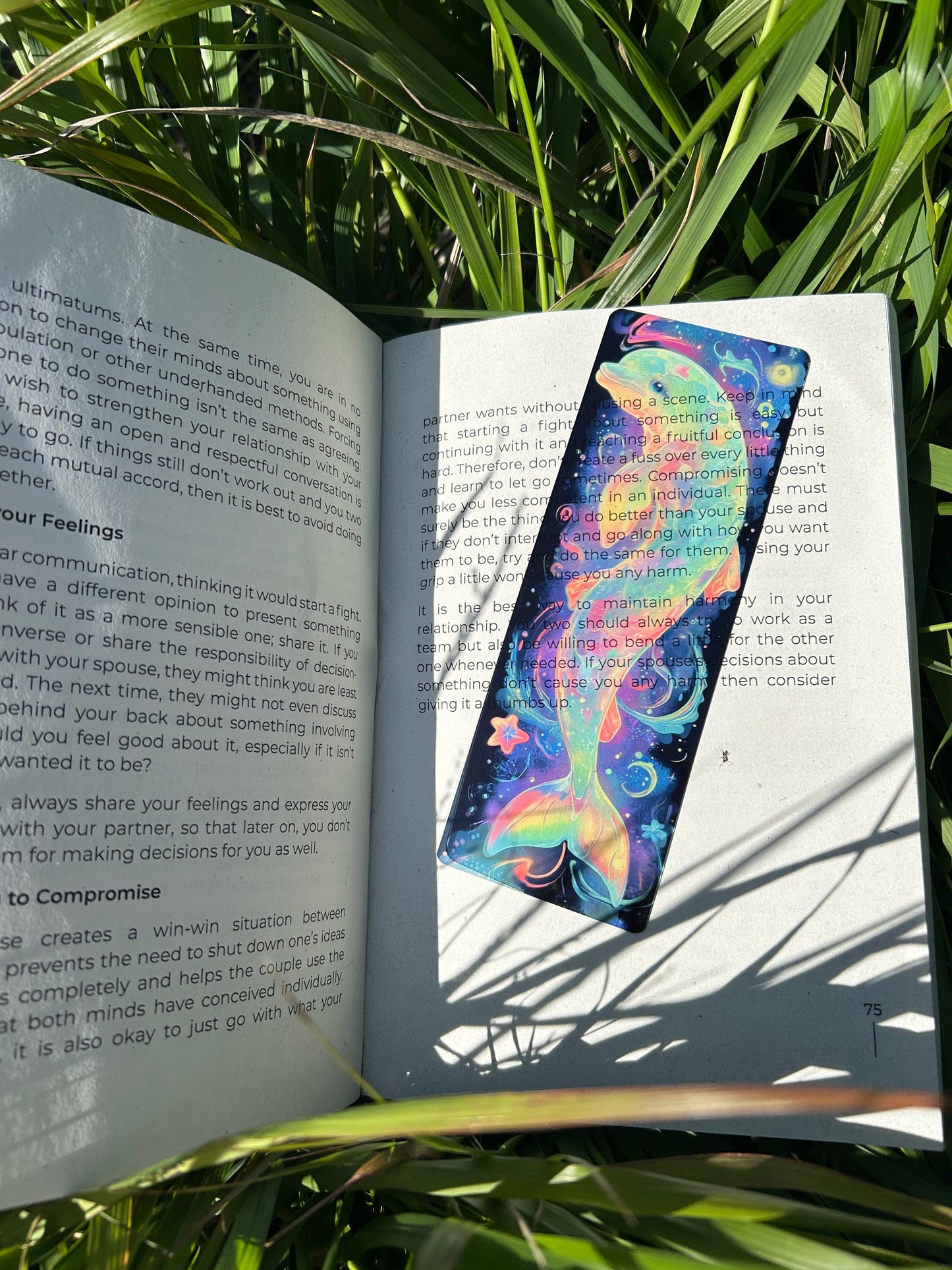 Dolphin Bookmark – Handmade Ocean Bookmark, Marine Life Page Marker, Sea Lover Gift, Aquatic Animal Bookmark