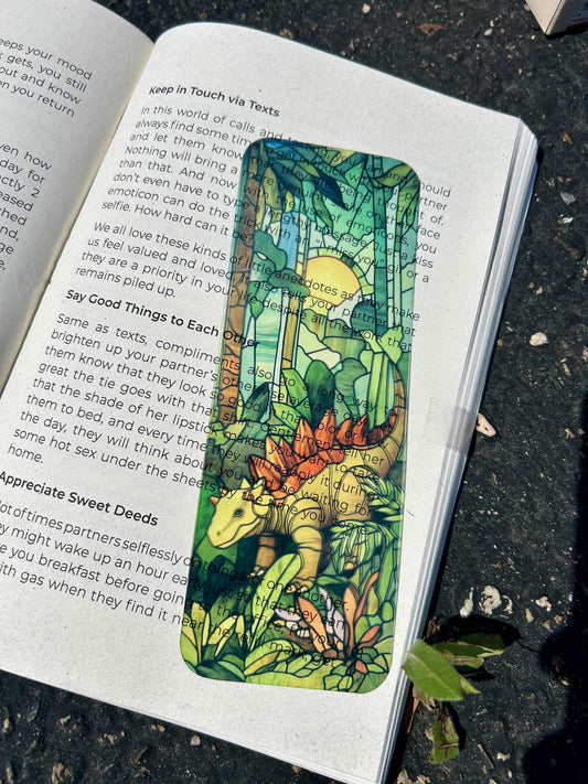 Stegosaurus Bookmark – Prehistoric Dinosaur Design, Unique Gift for Paleontology Fans & Book Lovers
