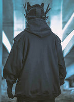 HiH29 Shadow Mixed Hoodie - Black / M