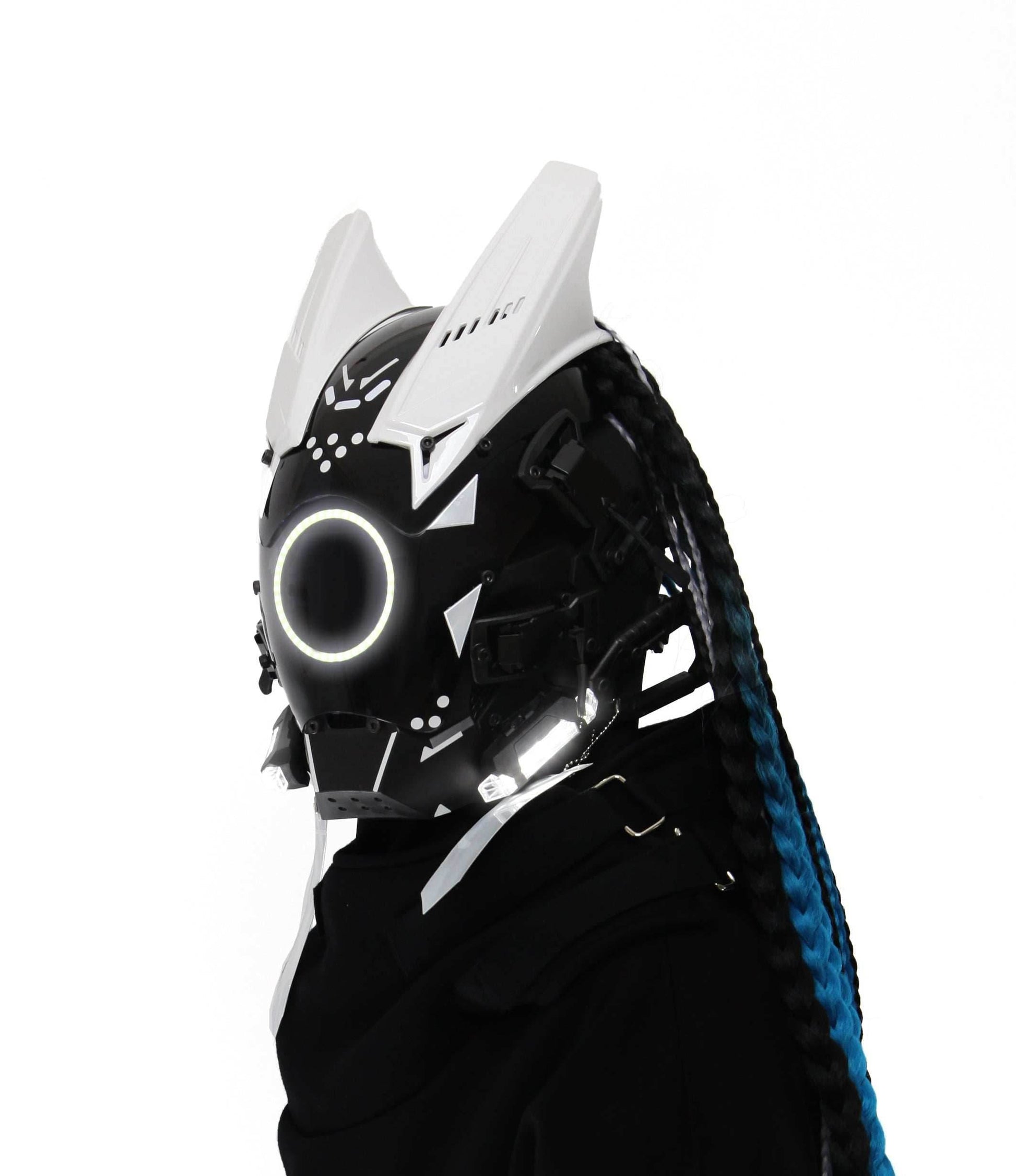 D-Ci White Tech Mask (With Braids) - 