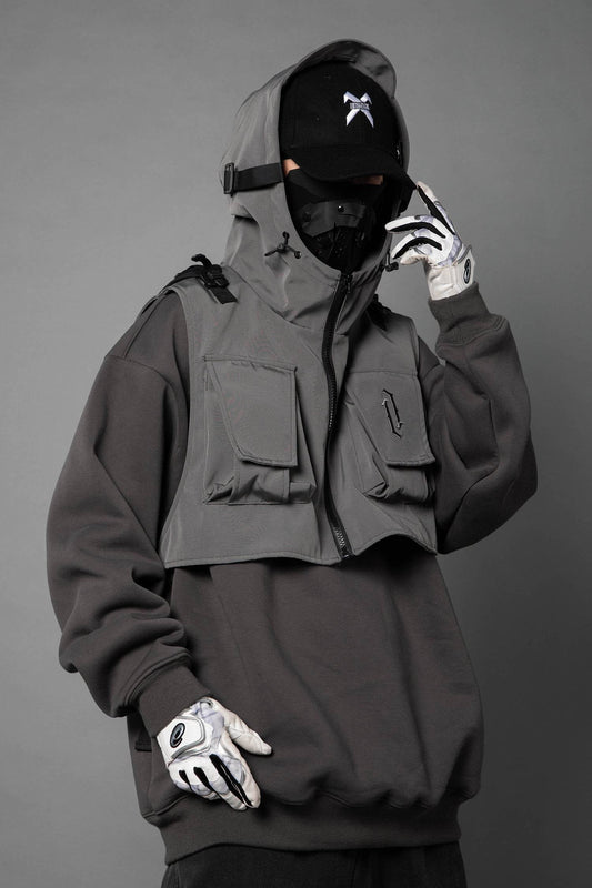 HiH34 Grey Tech Guard Hoodie - Grey / M