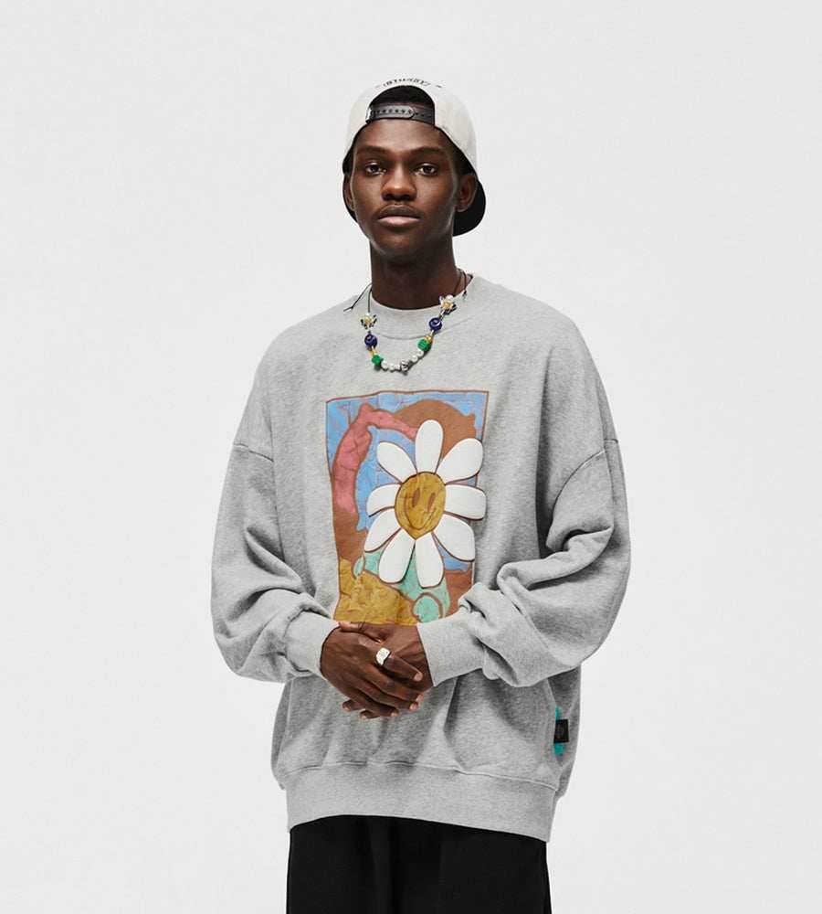 Color Artwork Daisy Crew - Grey / S