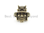 Antique Style Samurai Helmet Bead, Paracord KeyChain Lanyard Beads,Mens Bracelet Findings, 19x19x12mm, 1pc, sku#Y129