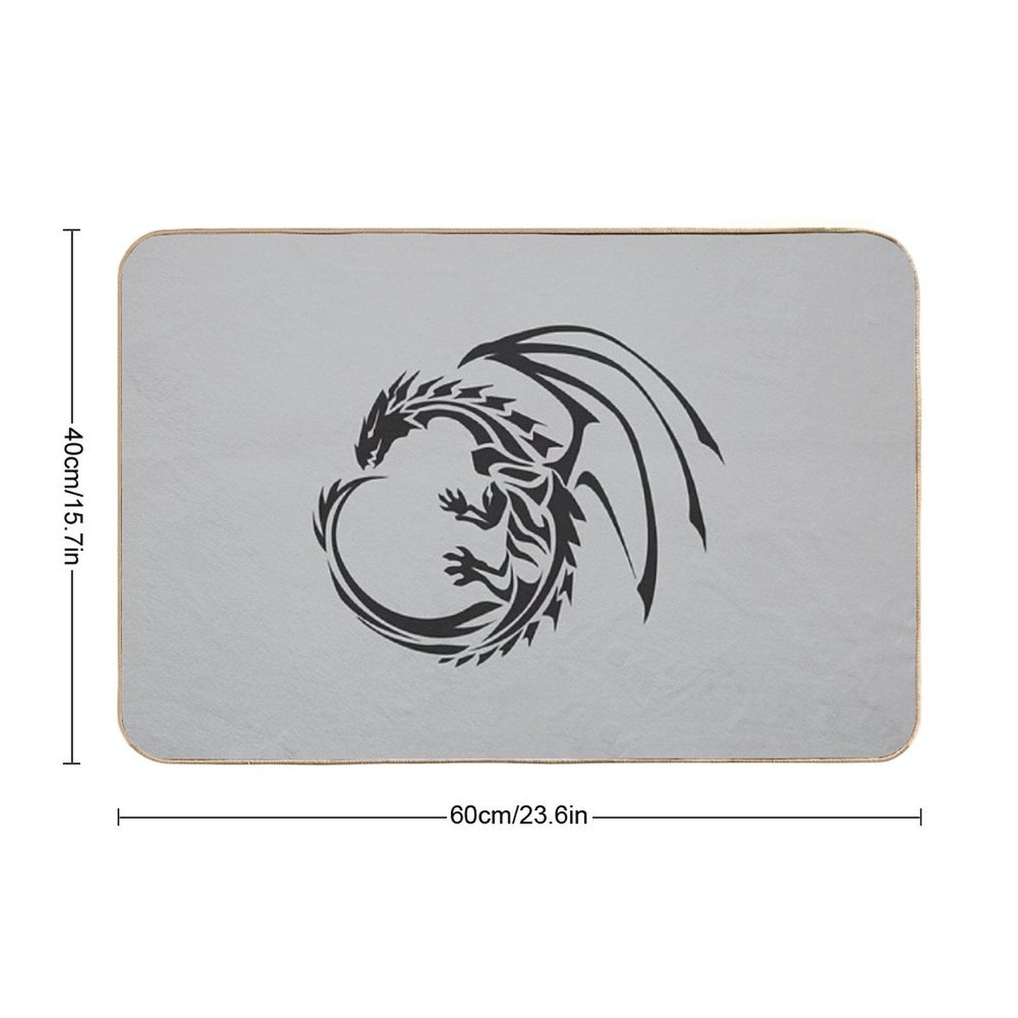 Color Art Black Dragon  Easy Maintenance Bath Mat