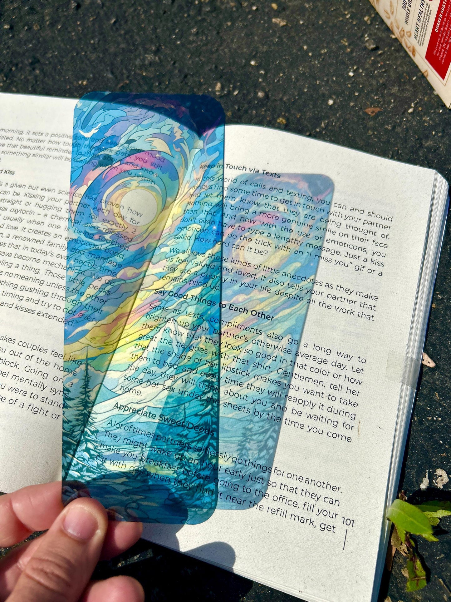 Cosmic Winter Landscape Love Bookmark – Magical Winter Scene, Celestial Love Art, Perfect Gift for Starry-Eyed Dreamers & Book Lovers