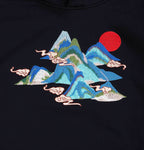 KH9232 Mountains Embroidery Hoodie - Black / S