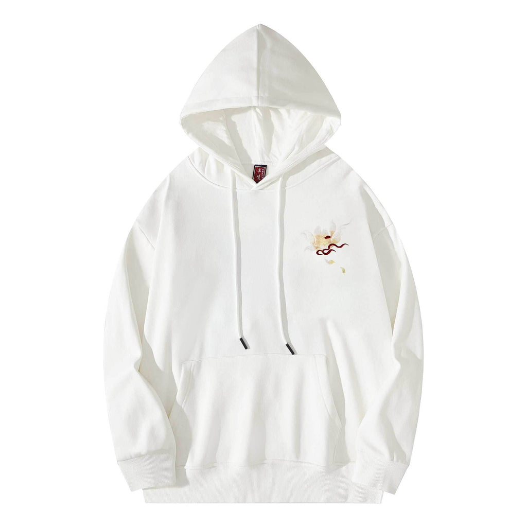 KH9229 Reindeer Embroidery Hoodie - White / S