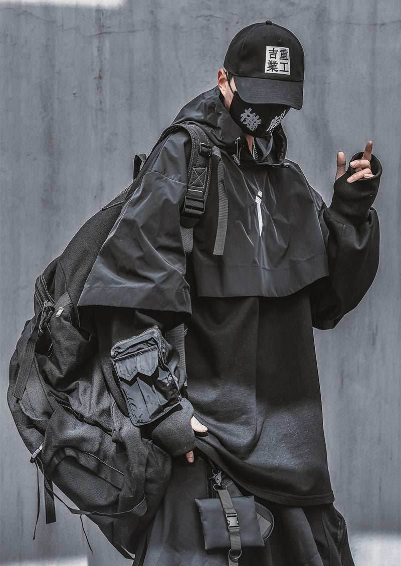 HiH18 I-Tech Layered Hoodie - Black / M