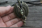 Ancient Egypt Bastet Goddess of Cats Stainless Steel Necklace - Silver