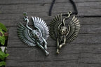 Ancient Egypt Bastet Goddess of Cats Stainless Steel Necklace - Silver
